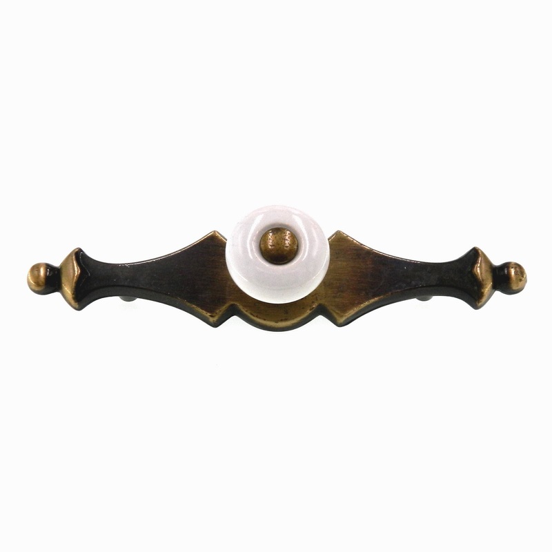 Amerock Anniversay Antique English White Round Cabinet Knob with Backplate