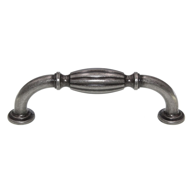 Amerock Blythe Barrel Cabinet Pull 3 3/4 (96mm) Ctr Weathered Nickel BP55223WN