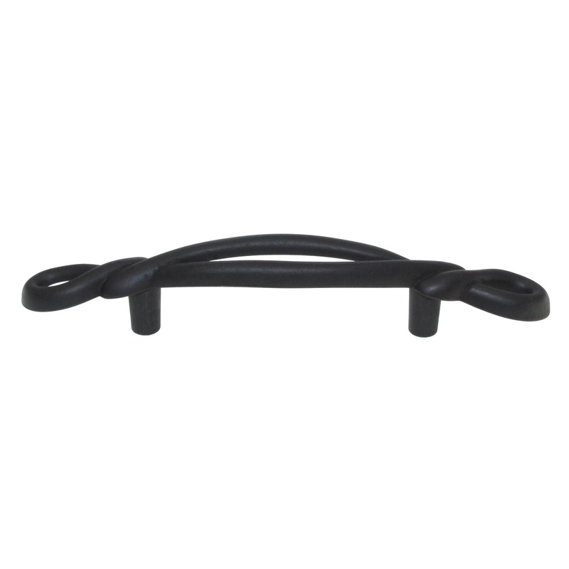 Hickory Hardware French Twist 3 Ctr Cabinet Arch Pull Black Iron P3451-BI