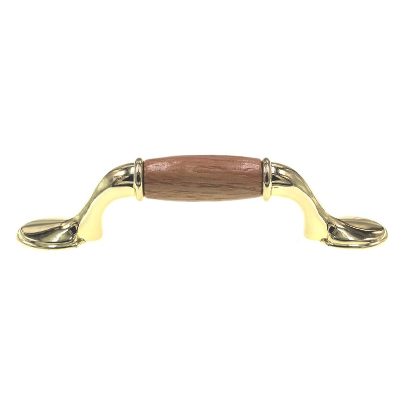 Hickory Hardware Gladstone 3 Ctr Pull Polished Brass Oak Wood Center P794-OAK