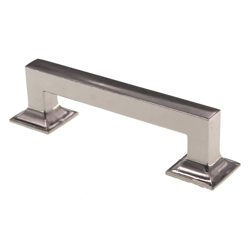 Hickory Hardware Studio 3 3/4 (96mm) Ctr Square Pull Polished Nickel P3011-14