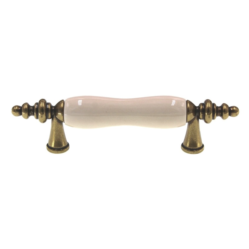 Hickory Hardware Tranquility 3 Ctr Brass Cabinet Pull Almond Center P733-LAD