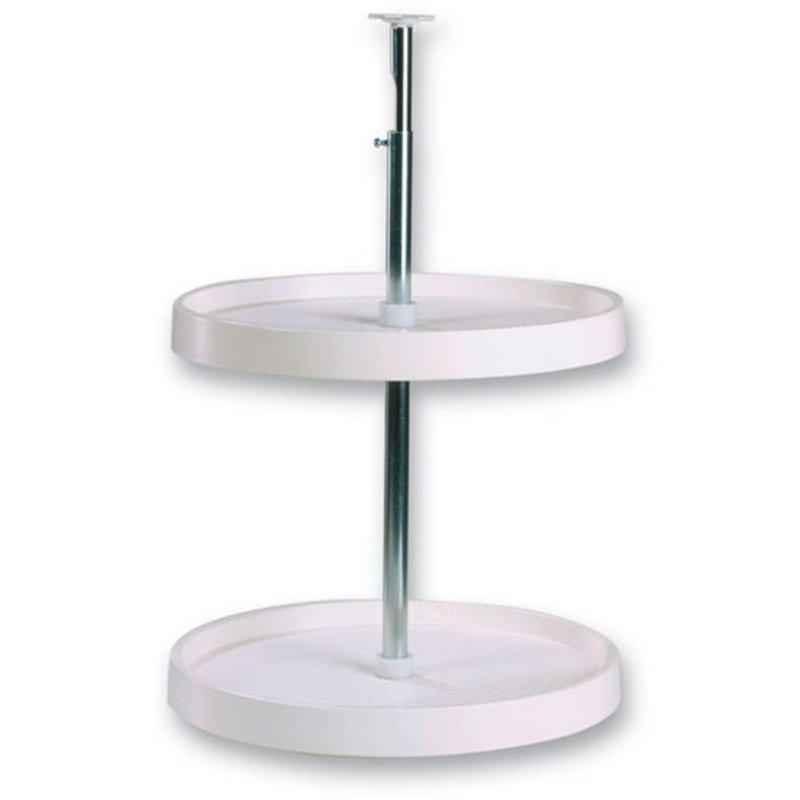 KV Full-Round Lazy Susan 2 Tier 32 Shelf White Polymer Double Wall PFN32ST-W