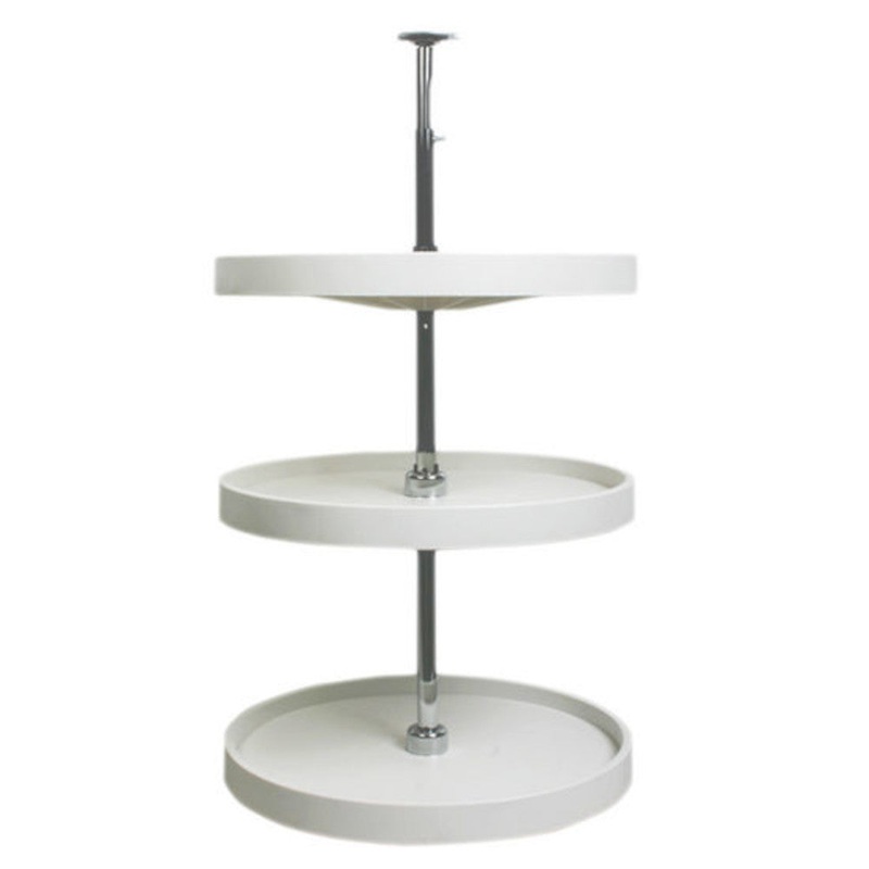 KV Full-Round Lazy Susan 3 Tier 18 Shelf White Polymer Double Wall PFN18S3T-W