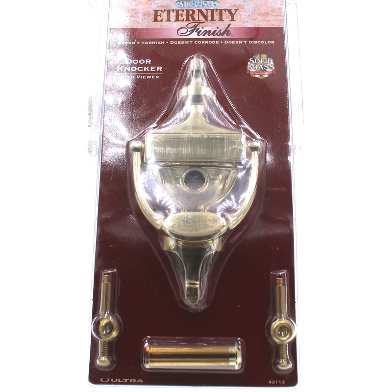 Ultra Hardware 6 1/2 Door Knocker With Viewer Solid Brass Eternity Finish 43113