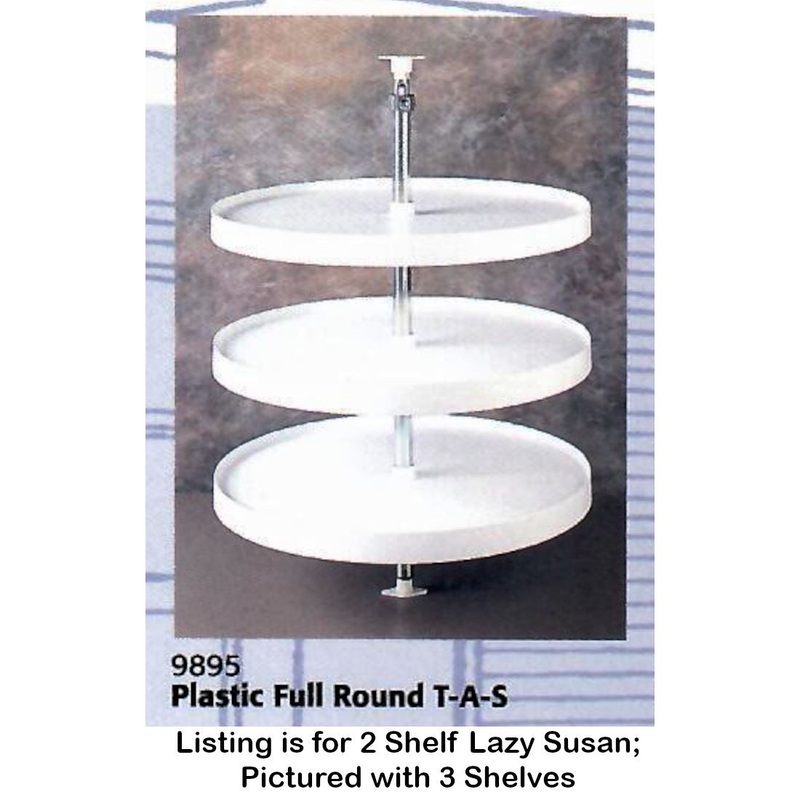 Amerock Full-Round 28 Lazy Susan 2-Shelf White Plastic Turn-a-Shelf 9895-28-W