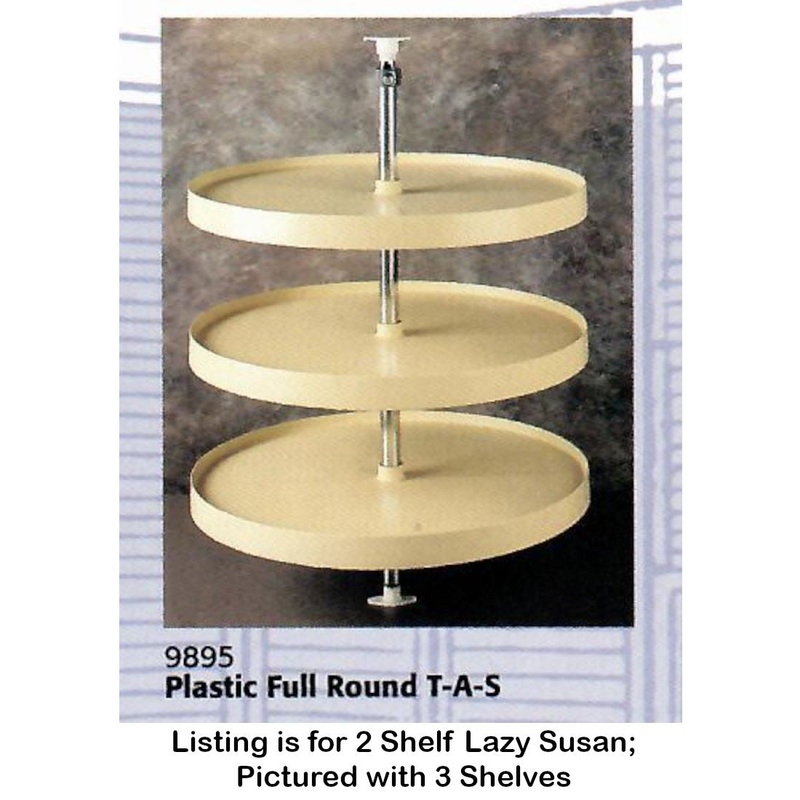 Amerock Full-Round 32 Lazy Susan 2-Shelf Almond Plastic Turn-a-Shelf 9895-32-A