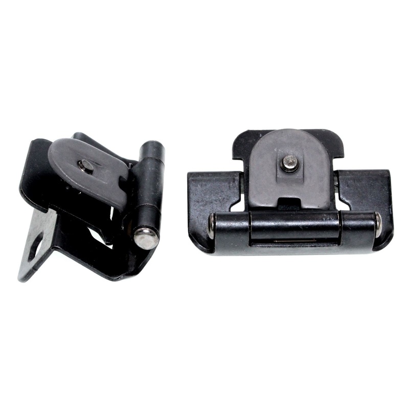 Pair Hickory Hardware Single Demountable Hinge 1/2 Overlay Black Iron P5313-BI