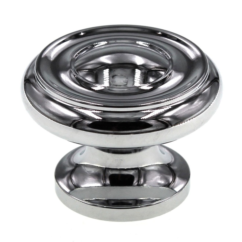 Schaub And Company 1 1/2 Round Solid Brass Cabinet Knob Polished Chrome 704-26