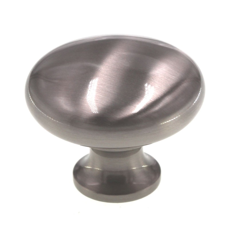 Schaub And Company 1 1/2 Round Solid Brass Cabinet Knob Satin Nickel 707-15