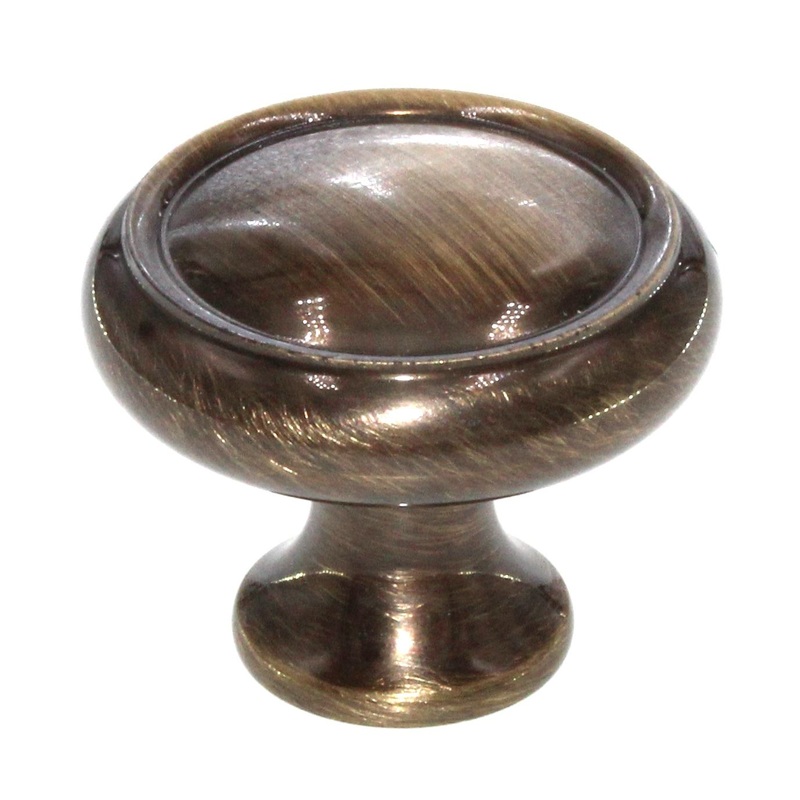 Schaub And Company 1 1/4 Round Solid Brass Cabinet Knob Antique Brass 711-AB