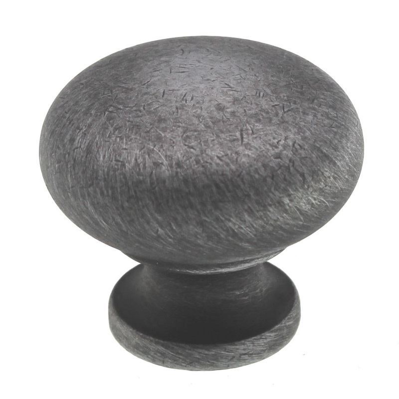 Schaub And Company 1 1/4 Round Solid Brass Cabinet Knob Dark Pewter 706-DP