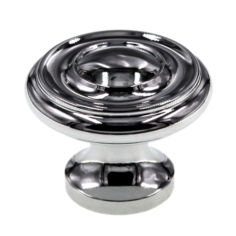 Schaub And Company 1 1/4 Round Solid Brass Cabinet Knob Polished Chrome 703-26