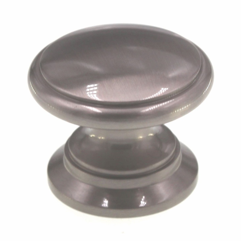 Schaub And Company 1 1/4 Round Solid Brass Cabinet Knob Satin Nickel 702-15