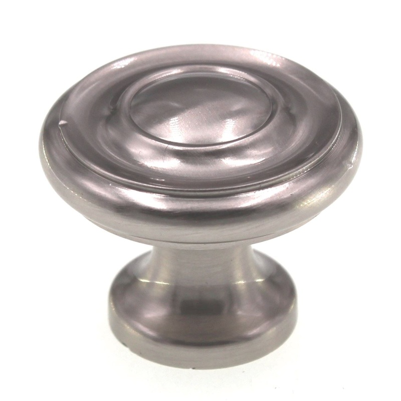 Schaub And Company 1 1/4 Round Solid Brass Cabinet Knob Satin Nickel 703-15