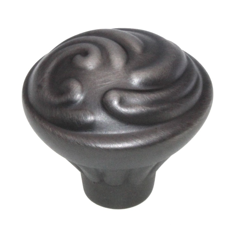 Schaub And Company Arcadia 1 3/8 Solid Brass Cabinet Knob Antique Nickel 830-AN