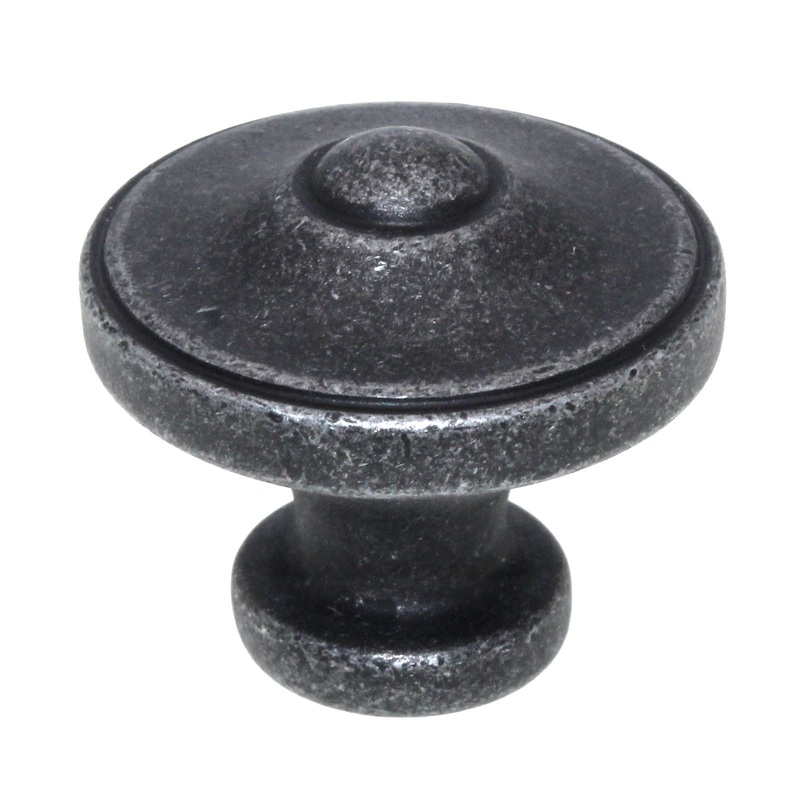 Schaub And Company Charlevoix 1 1/4 Button Cabinet Knob Vibra Pewter 151-VP