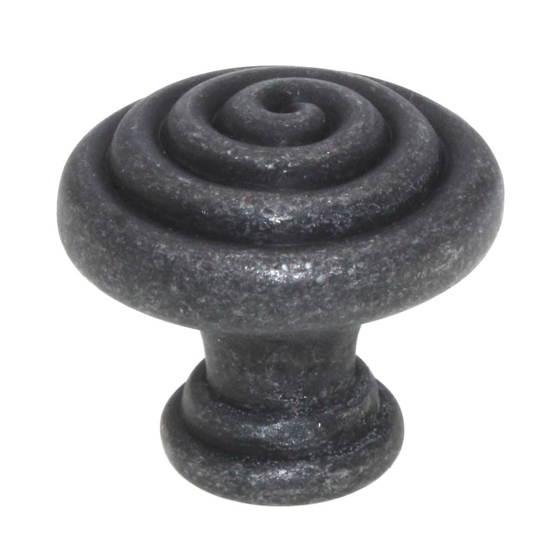 Schaub And Company Rustica 1 3/8 Swirl Brass Cabinet Knob Vibra Pewter 114R-VP
