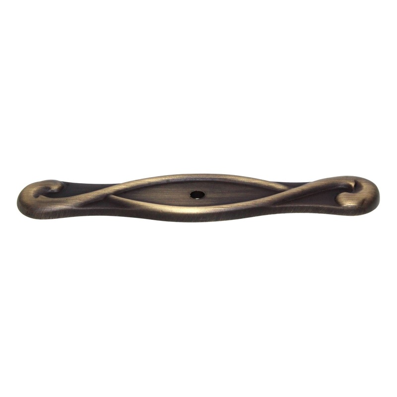 Schaub Arcadia 4 1/4 Solid Brass Knob Backplate Antique Light Brass 832-ALB