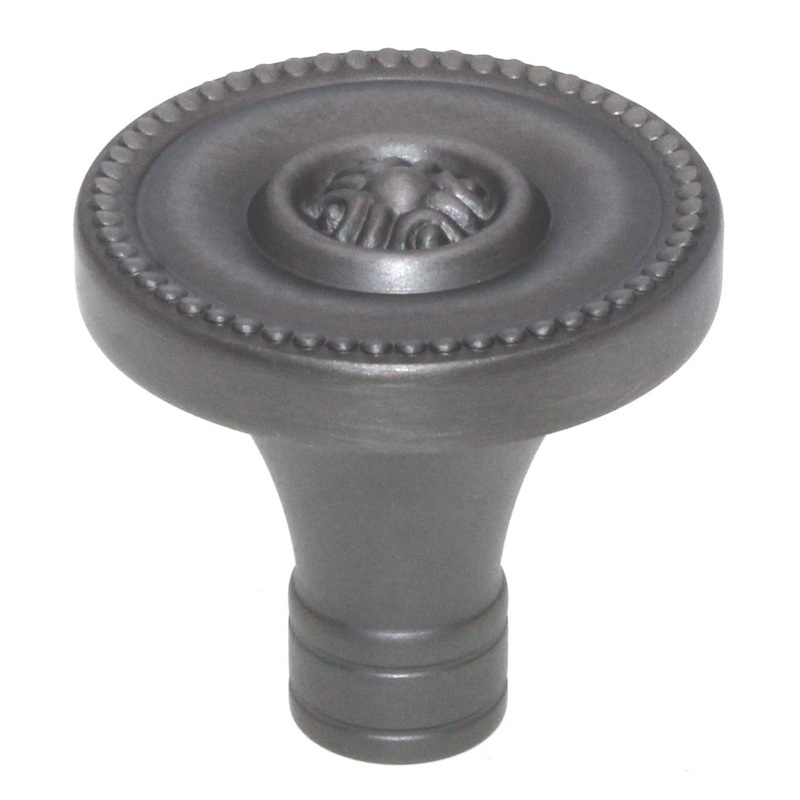 Schaub Meridian 1 3/8 Beaded Solid Brass Cabinet Knob Antique Nickel 800-AN