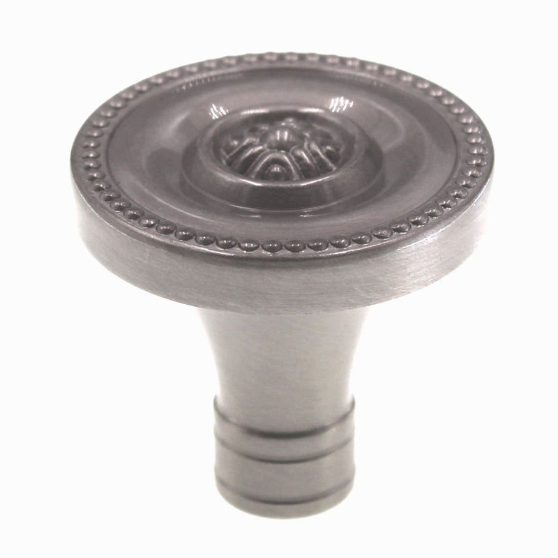 Schaub Meridian 1 3/8 Beaded Solid Brass Cabinet Knob Satin Nickel 800-15