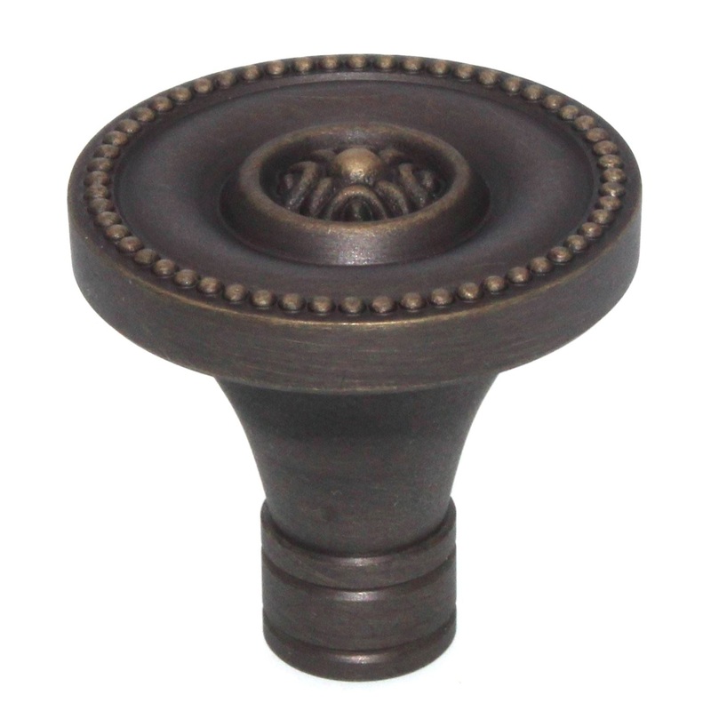 Schaub Meridian 1 3/8 Beaded Solid Brass Knob Antique Light Brass 800-ALB