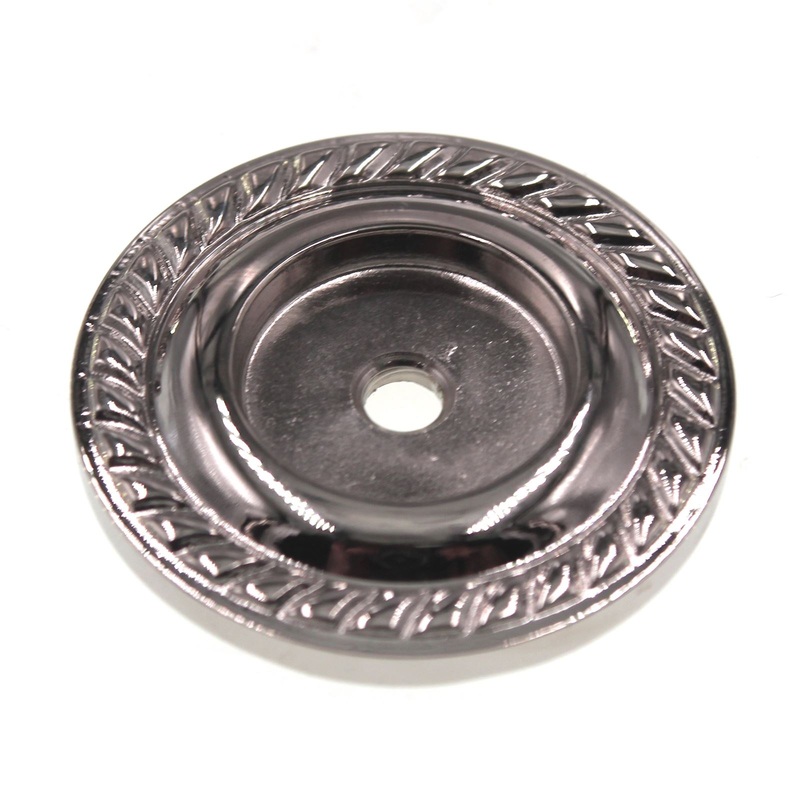 Schaub Montcalm 1 1/2 Rope Solid Brass Knob Backplate Polished Nickel 795-PN