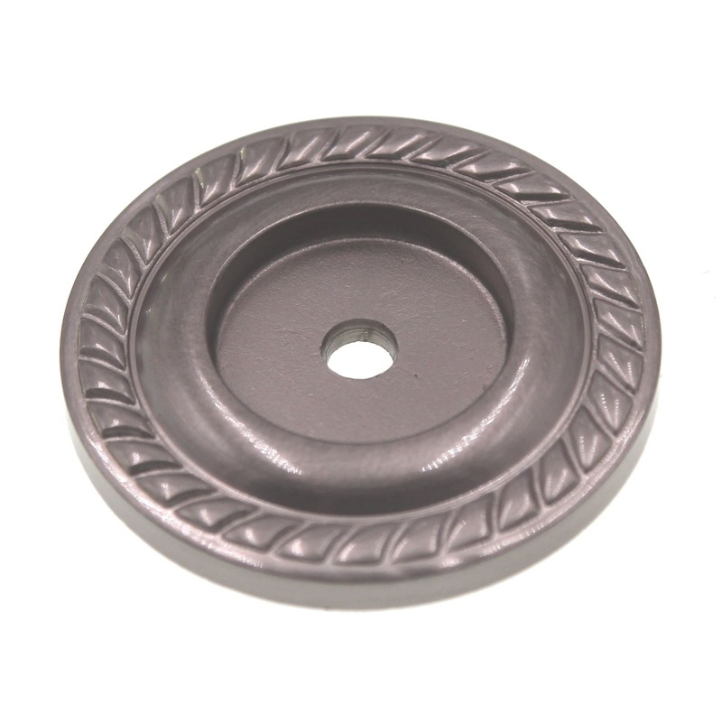 Schaub Montcalm 1 1/2 Rope Solid Brass Knob Backplate Satin Nickel 795-15