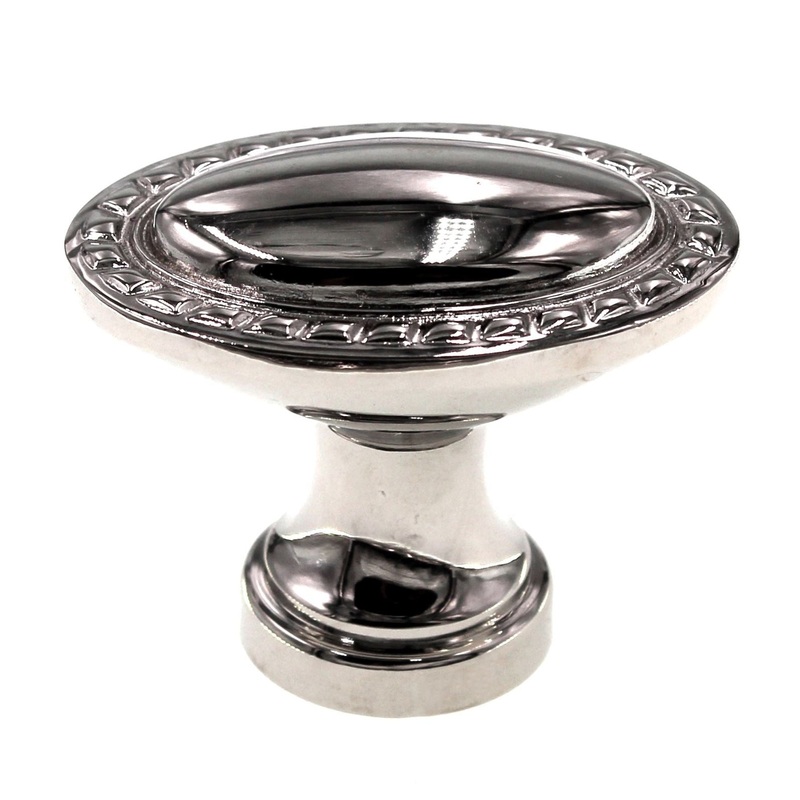 Schaub Montcalm 1 1/4 Oval Solid Brass Cabinet Knob Polished Nickel 796-PN