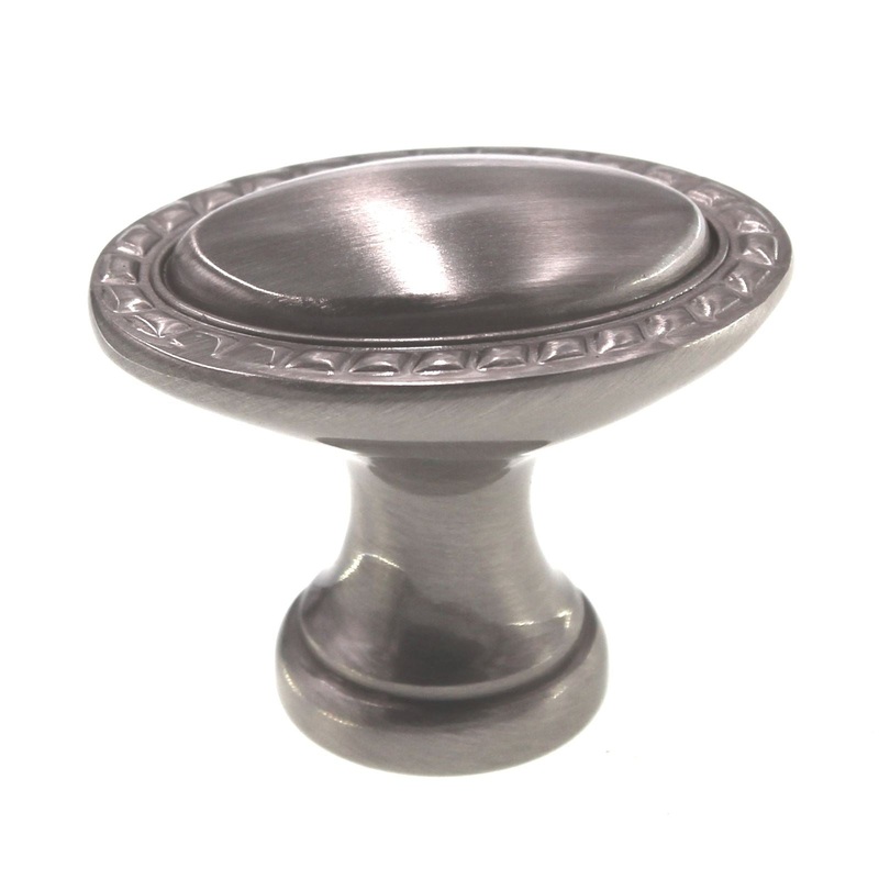 Schaub Montcalm 1 1/4 Oval Solid Brass Cabinet Knob Satin Nickel 796-15