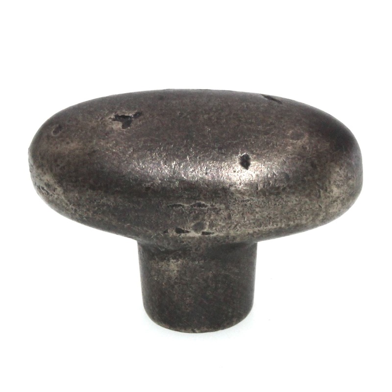 Schaub Mountain 1 3/4 Oval Cast Bronze Cabinet Knob Antique Iron 774-AI