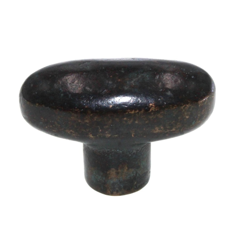 Schaub Mountain 1 3/4 Oval Cast Bronze Cabinet Knob Verde Imperiale 774-VI