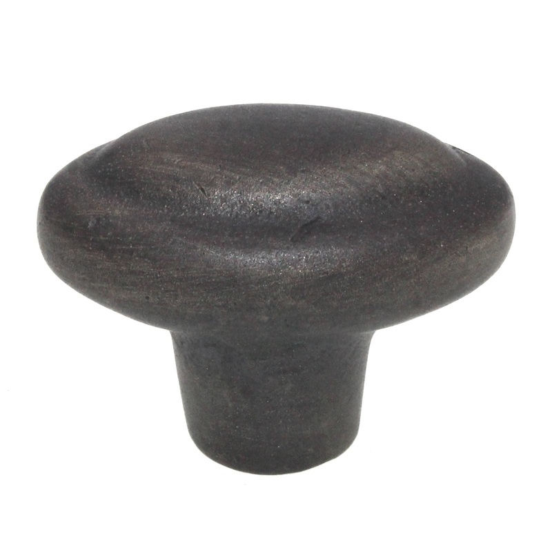 Schaub Mountain 1 7/8 Oval Cast Bronze Cabinet Knob Antique Iron 782-AI