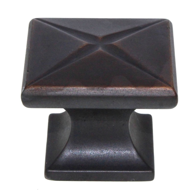 Schaub Northport 1 3/8 Square Solid Brass Cabinet Knob Ancient Bronze 215-ABZ