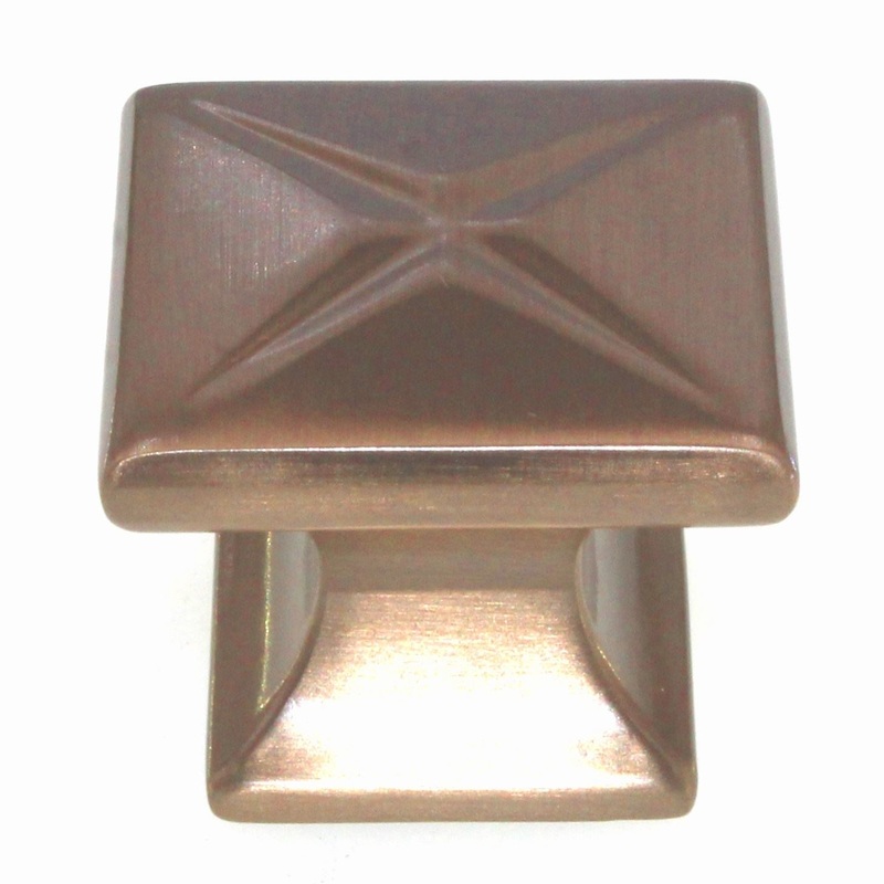 Schaub Northport 1 3/8 Square Solid Brass Cabinet Knob Brushed Bronze 215-BBZ