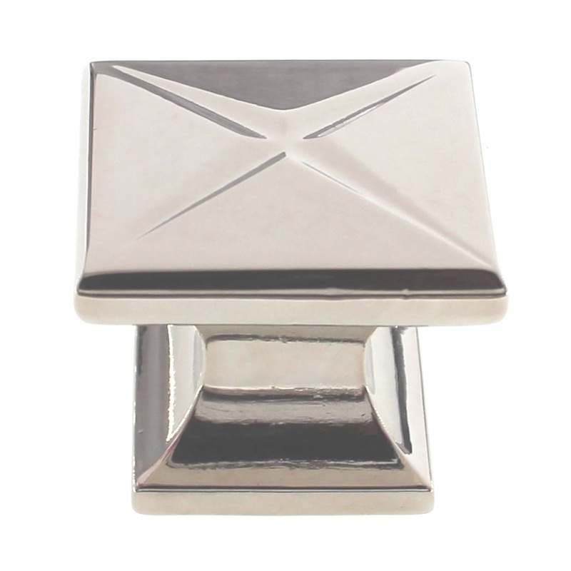 Schaub Northport 1 3/8 Square Solid Brass Cabinet Knob Polished Nickel 215-PN