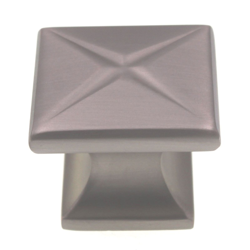Schaub Northport 1 3/8 Square Solid Brass Cabinet Knob Satin Nickel 215-15