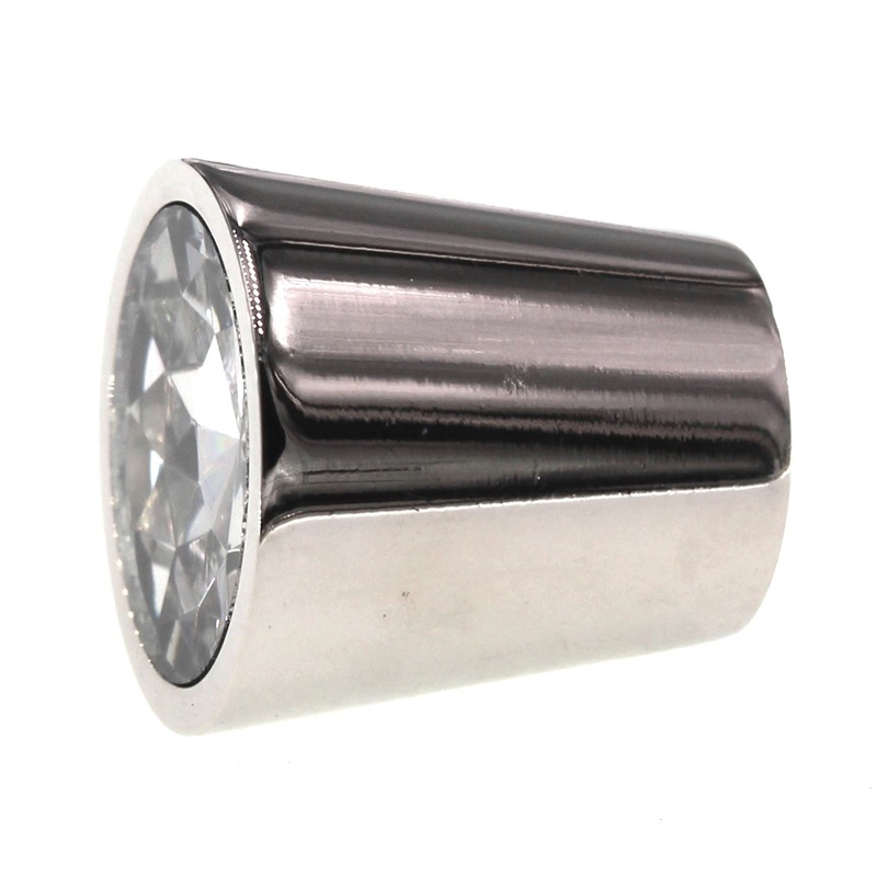 Schaub Stargaze 1 1/16 Clear Cylinder Cabinet Knob Polished Nickel Base 72-C-PN