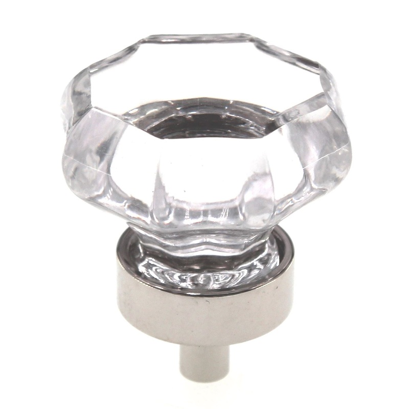 Schaub Stargaze 1 1/4 Clear Glass Cabinet Knob Polished Nickel Base 71-CS-PN