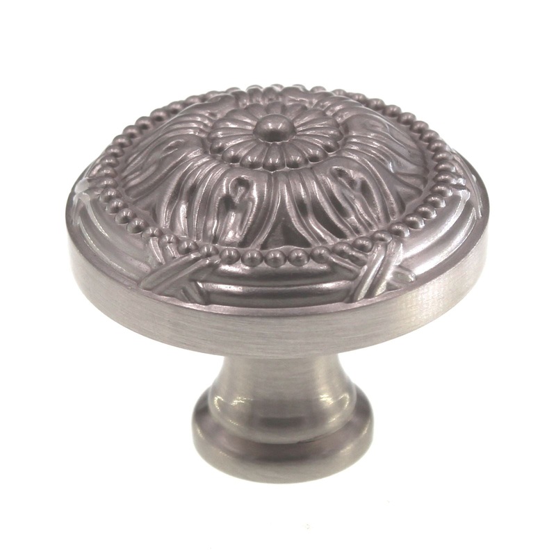 Schaub Versailles 1 1/2 Round Solid Brass Cabinet Knob Satin Nickel 752-15