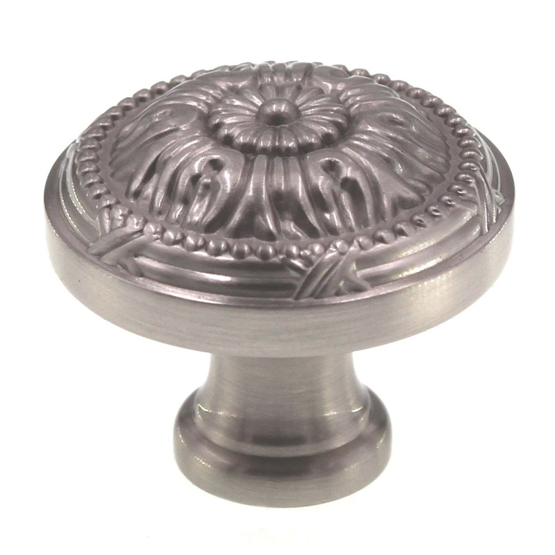 Schaub Versailles 1 1/4 Round Solid Brass Cabinet Knob Satin Nickel 751-15
