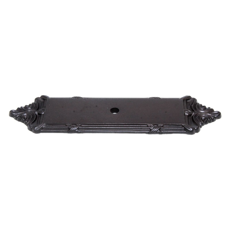 Schaub Versailles 4 1/4 Ribbon & Reed Knob Backplate Oil-Rubbed Bronze 761-10B