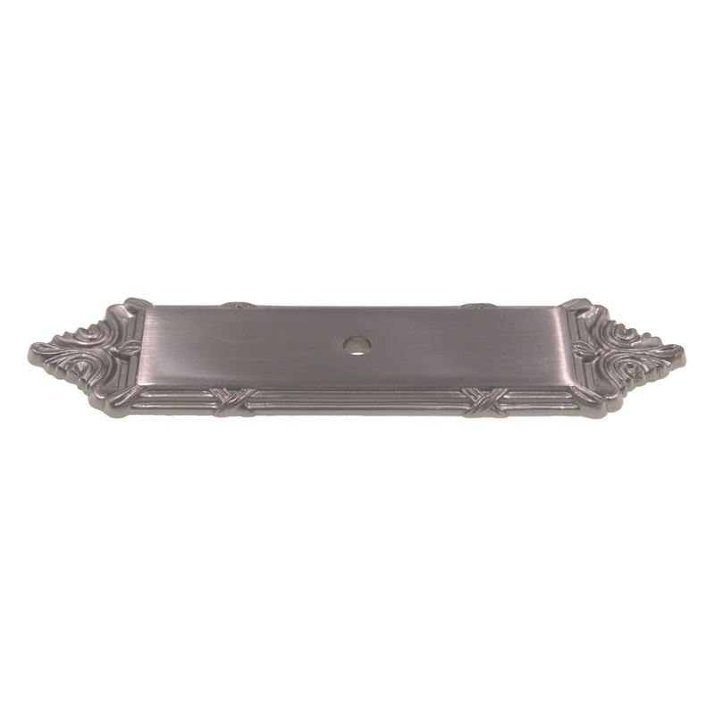 Schaub Versailles 4 1/4 Ribbon & Reed Knob Backplate Satin Nickel 761-15