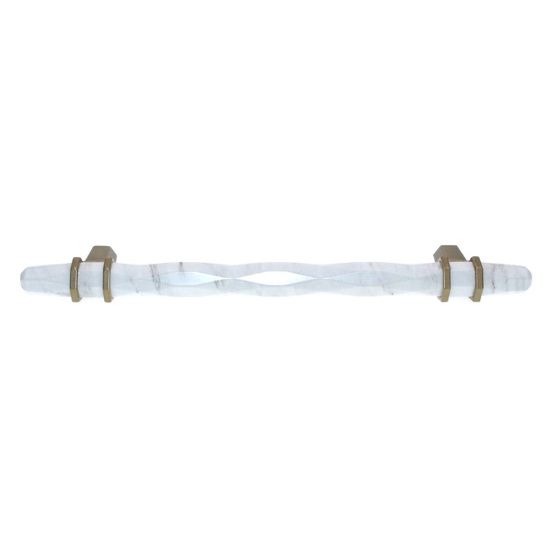 Amerock Carrione 6 5/16 (160mm) Ctr Pull White Golden Champagne BP36650MWBBZ