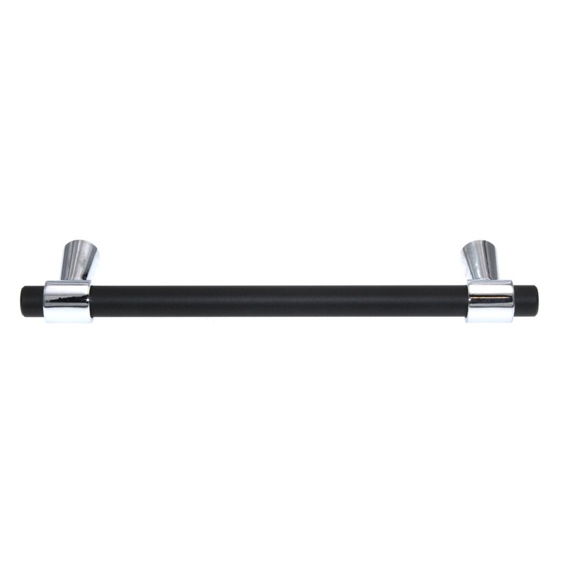Amerock Destine 5 1/16 (128mm) Ctr Pull Matte Black Polished Chrome BP36859FB26