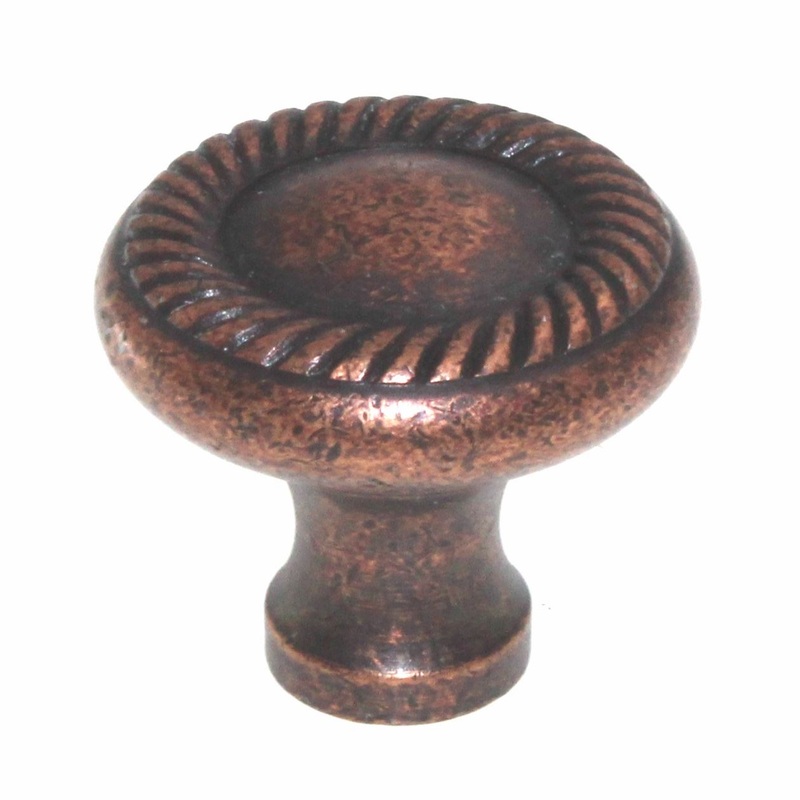Cliffside Solid Brass 1 1/4 Rope Suite Cabinet Knob Old Copper B674-31-OC