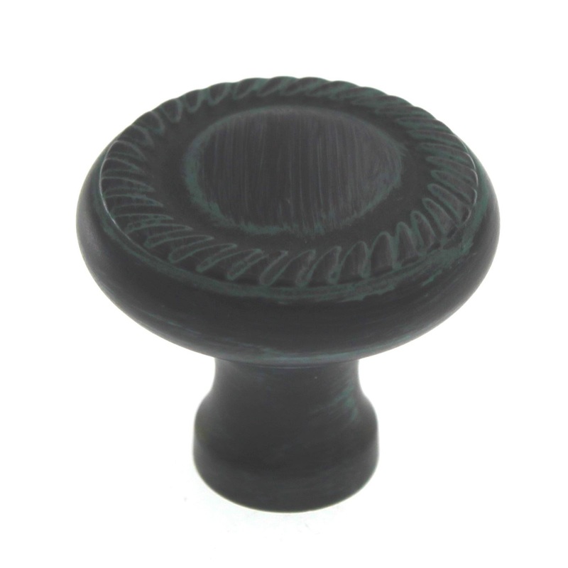Cliffside Solid Brass 1 1/4 Rope Suite Cabinet Knob Verde Antique B674-31-VER