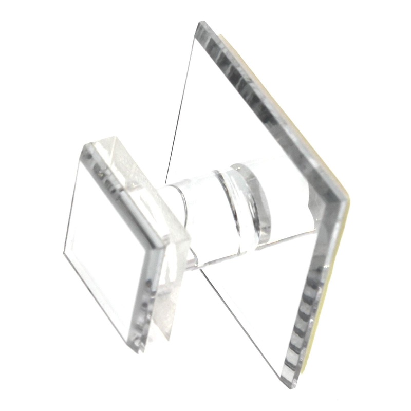 Richelieu Mornac Square Knob on 1 3/4 Base Mirror Effect Clear BP50011