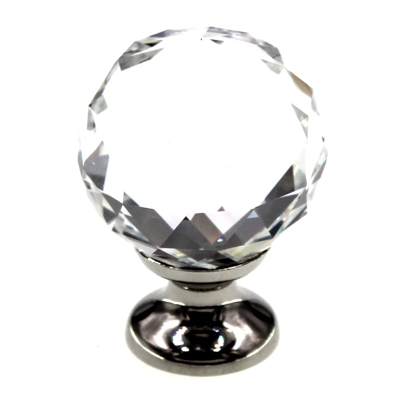 Schaub Stargaze 1 1/8 Clear Glass Cabinet Knob Polished Nickel Base 70-CS-PN