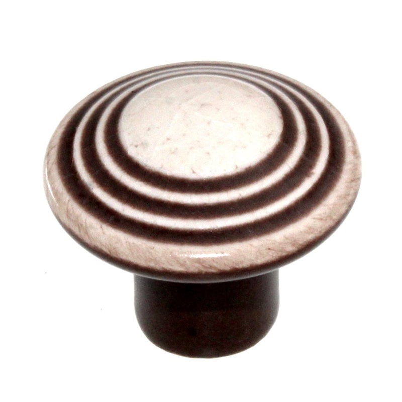 Amerock Ceramic 1 3/8 Ringed Cabinet Knob Distressed Cream BP1325-DW